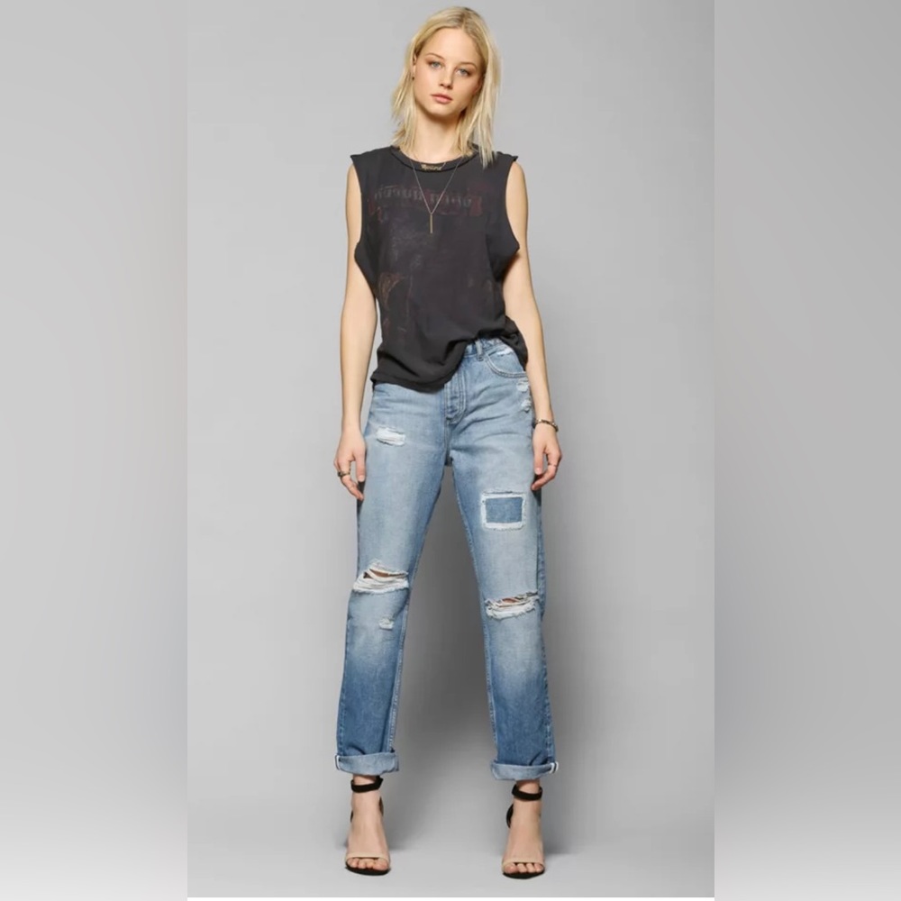 Boyfriend Jeans Light Wash Distressed Women’s Small